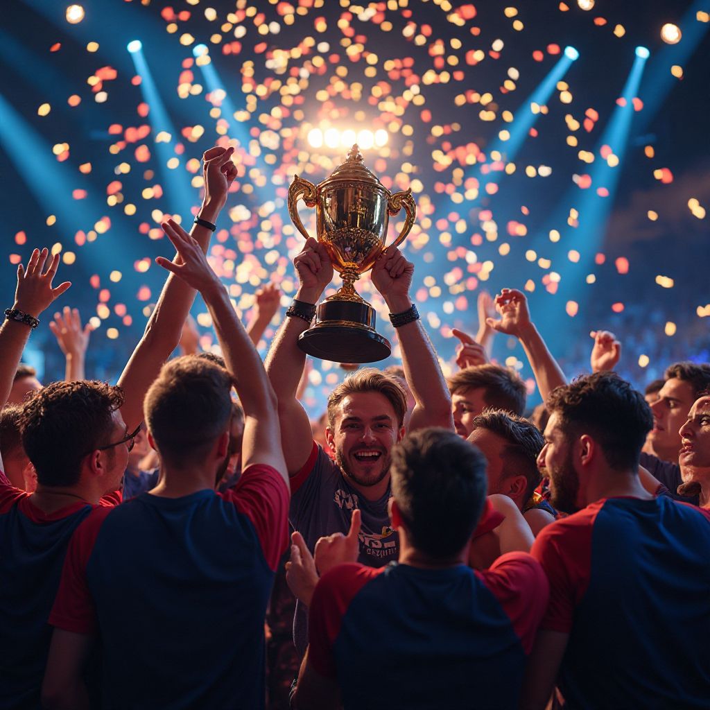 Святкування перемоги команди у турнірі Cyberdrive Cup