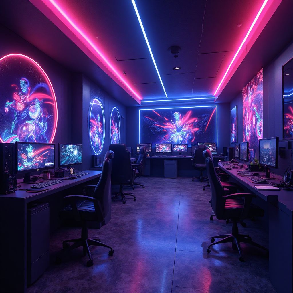 Інтер'єр головного комп'ютерного клубу Cyberdrive у Києві