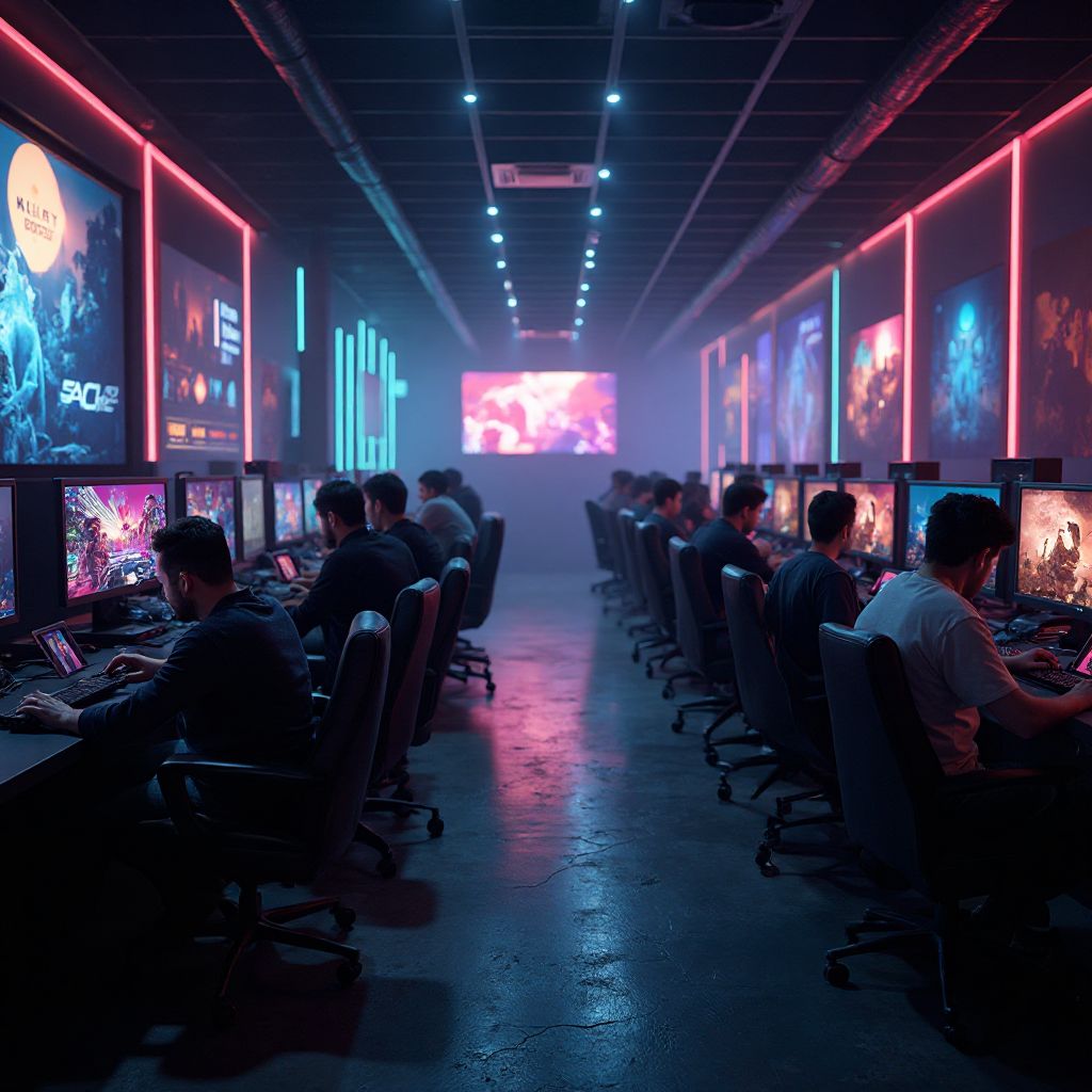 Геймери за комп'ютерами у клубі Cyberdrive